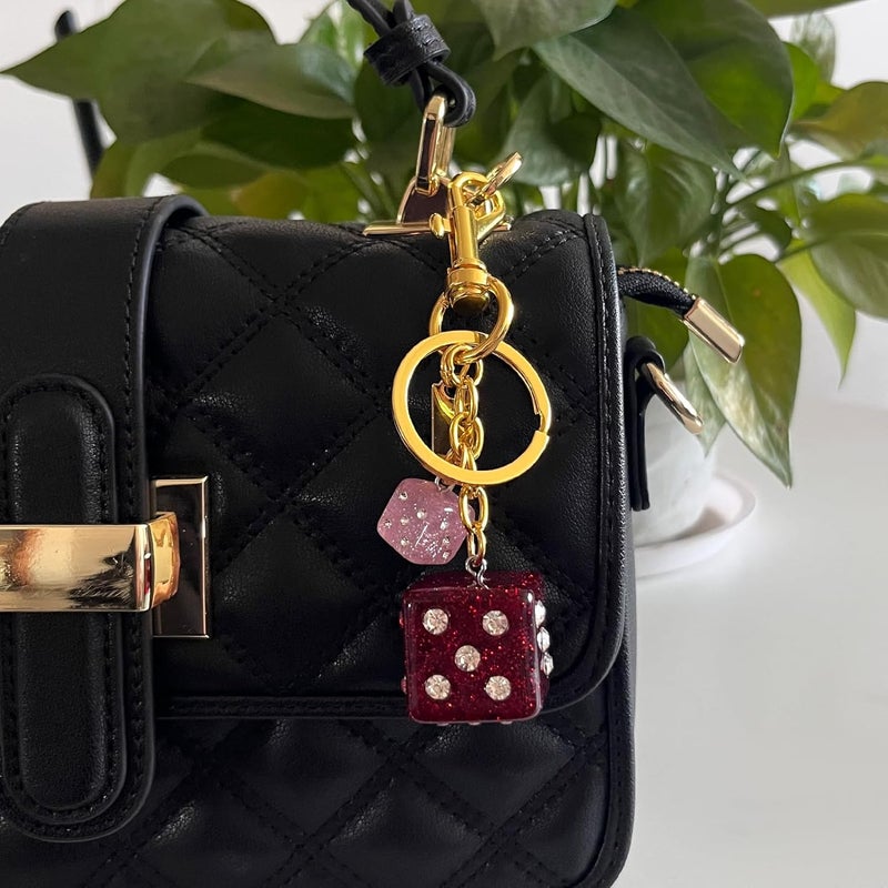 SORGERLY 8 Ball Dice Charm Keychain - Cute Bag Purse Handbag Accessories - Y2K Aesthetic Key Chain for Women Men - Image 2